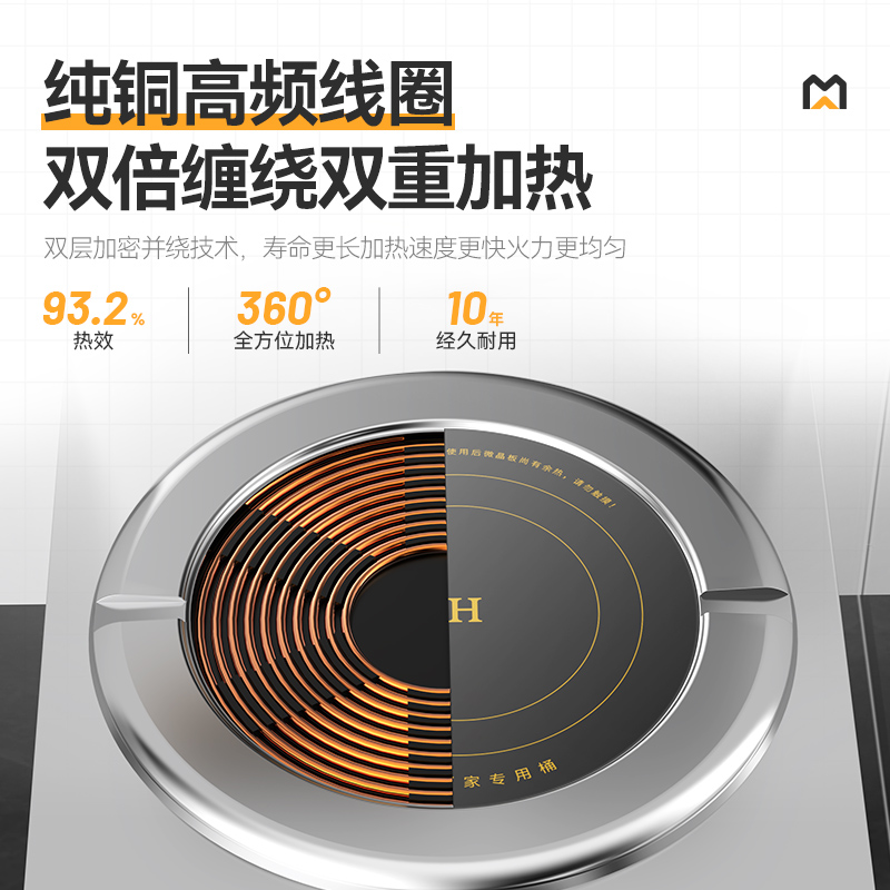 麦大厨商用升级款双头低汤炉矮仔炉12KW