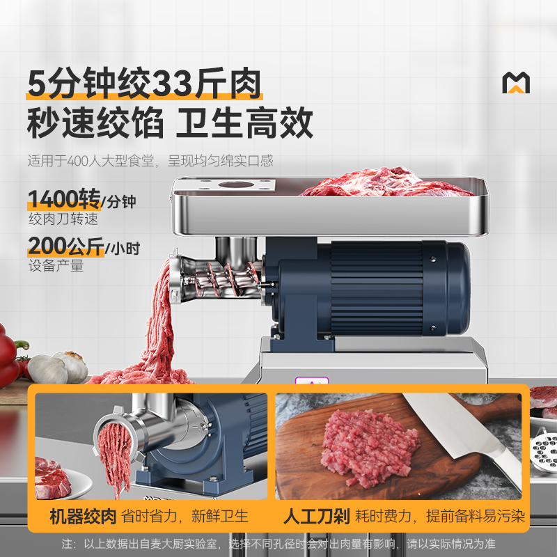 麦大厨豪华款1.5KW 台式强劲绞肉机220V 